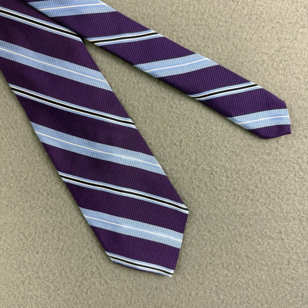 BROOKS BROTHERS‎ 346 Men's Repp Silk Tie Purple Blue Striped Classic Necktie